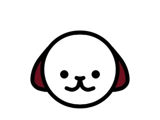 可愛い子犬の顔、イラスト