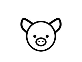 可愛い豚のイラスト、手描き