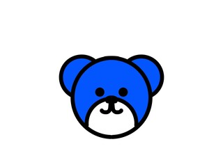 可愛いクマの顔、イラスト