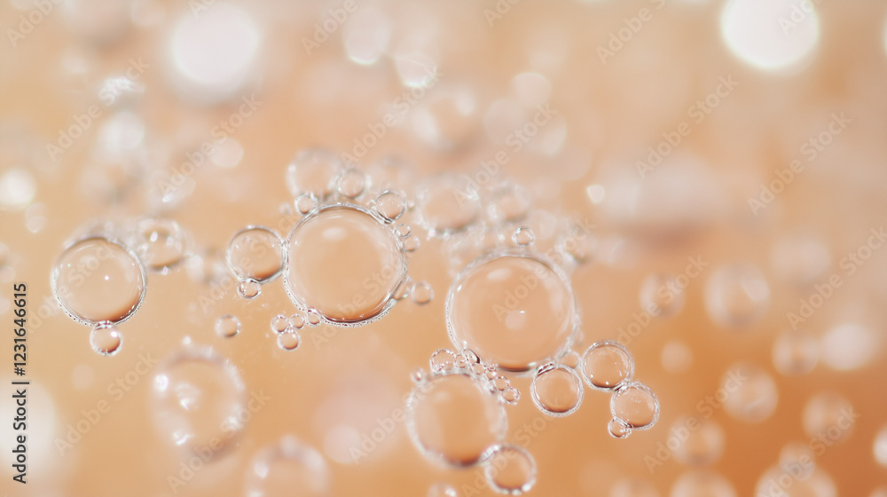 Poster shimmering bubbles: a mesmerizing close-up of air bubbles suspended in liquid, creating a captivatin