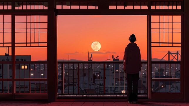 illustration of sunset