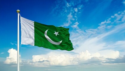 Pakistan, waving flag of Pakistan