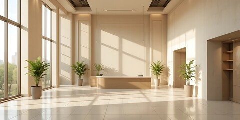 Modern Lobby Interior Design With Sunlit Spaces