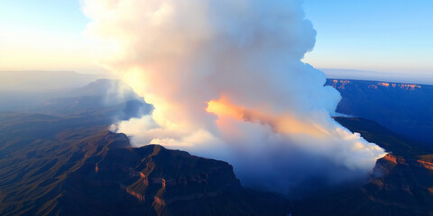volcano in the clouds