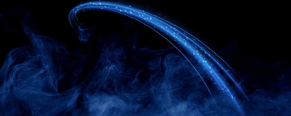 blue light with blue smoke abstract background illustration 
