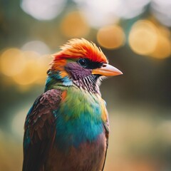 Fototapeta premium Vibrant Multicolored Bird Close-Up