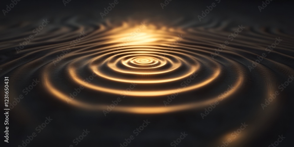 Poster golden ripples on water create a tranquil and abstract pattern, evoking a sense of calm and serenity