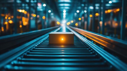 Conveyor belt transporting raw materials in a factory setting industrial environment close-up view