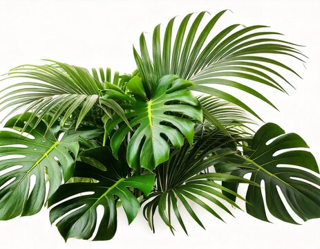 Green leaves of tropical plants bush floral arrangement indoors garden nature backdrop