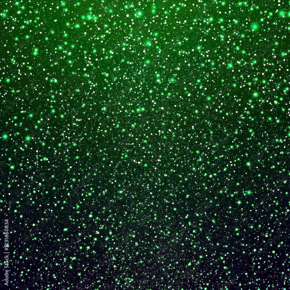 Poster sparkling green background with glittering particles for festive and creative projects in a vibrant 