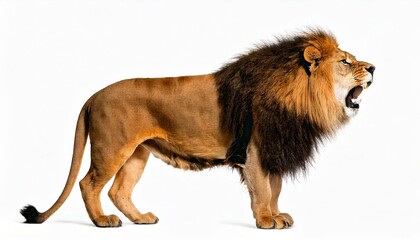 Obraz premium Side view of a Lion walking, looking at the camera, Panthera 