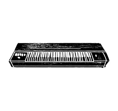 Vintage Clavinet Piano in Concert vector illustration