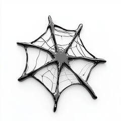 cartoon-style broken glass effect with a spiderweb crack pattern, placed on a bright white background