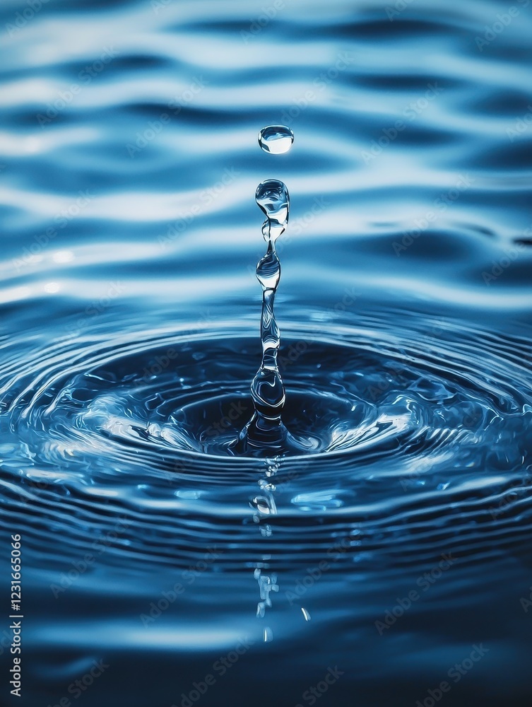 Poster splashing water drop action nature macro photography calm environment close-up viewpoint fluid dynam
