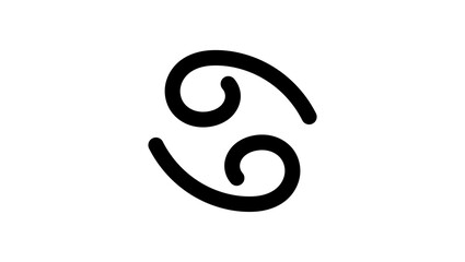 Water zodiac sign crab, black isolated silhouette