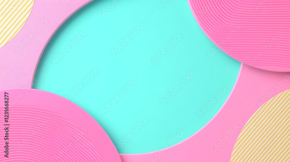 Poster abstract composition with pastel colors featuring circles and geometric shapes for creative design p