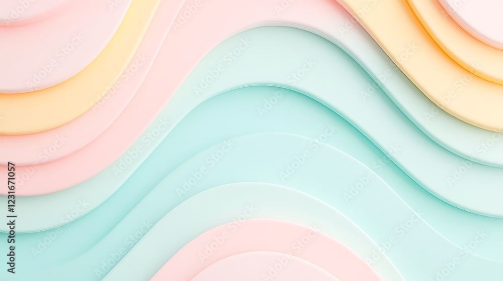 Poster abstract pastel wave patterns in soft colors for creative and artistic backgrounds, digital projects