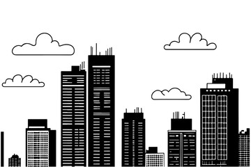 Obraz premium Modern high-rise building icon. Building, city, landscape. Vector illustration.