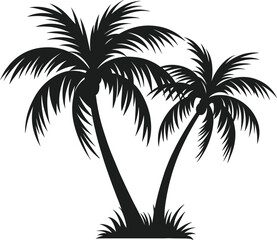 Tropical Palm Tree Silhouette Vector Illustration