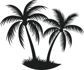 Tropical Palm Tree Silhouette Vector for Beach and Nature Designs