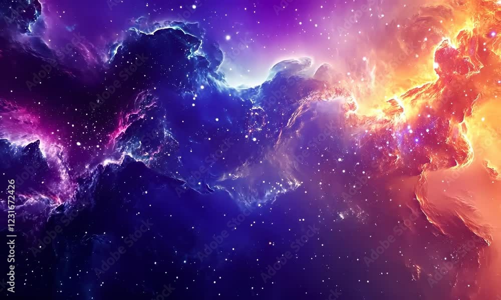 Canvas Prints cosmic astronomy with stars and clouds in the galaxy, meshing and moving, abstract universe