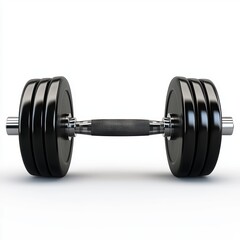 Fototapeta premium Heavy dumbbell being lifted with visible force lines, isolated on a clean white background