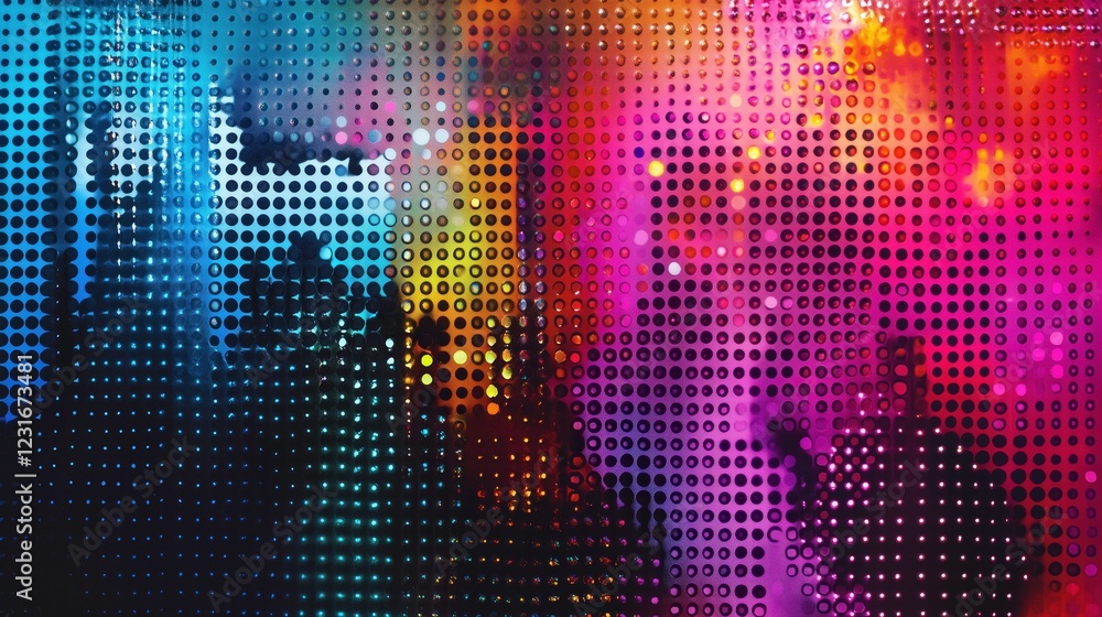 Poster abstract digital canvas: vibrant and energetic, a dynamic abstract backdrop of pixelated squares shi
