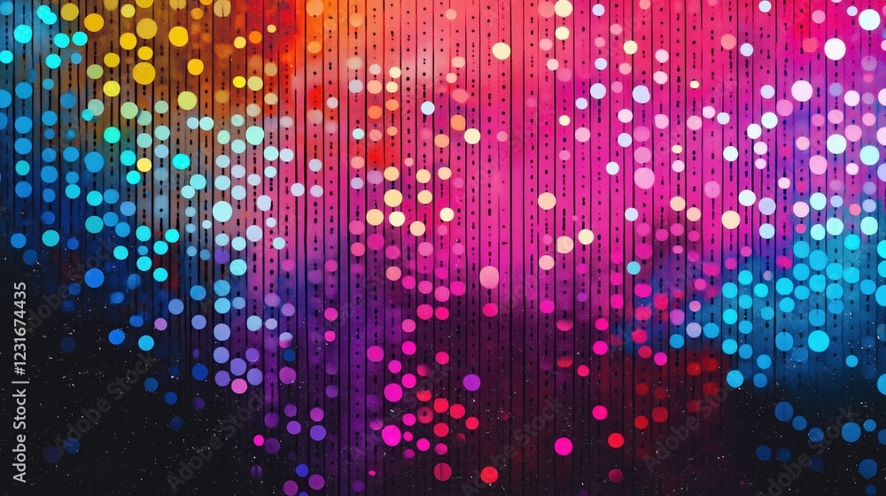 Poster abstract dotted rainbow: a vibrant and hypnotic abstract design featuring a myriad of colorful dots 