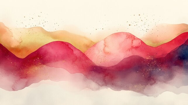 A modern watercolor logo featuring pink, ivory, and beige tones, with gold accents and minimalist style for sophisticated branding