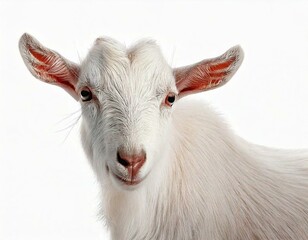  White goat isolated on white background 
