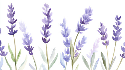 Naklejka premium seamless watercolor illustration of lavender sprigs