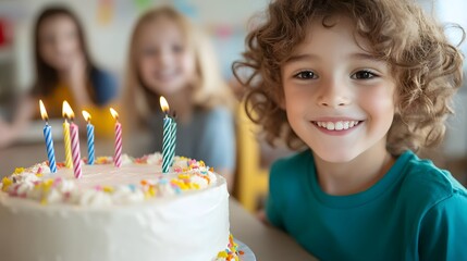 A cutely colored birthday cake. Generative AI