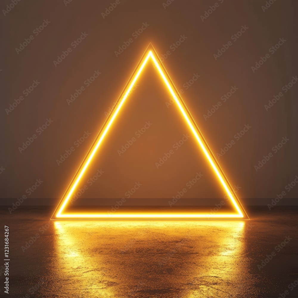 Poster a triangle is lit up in neon colors, creating a warm and inviting atmosphere