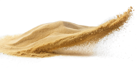 Flying Sand explosion, Sand dust powder falling isolated on PNG