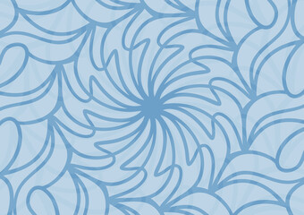 Blue swirl line floral mandala art background