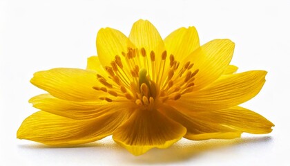 Obraz premium Yellow spring flower isolated on white background 