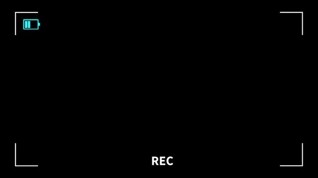 illustration of a camera recording display in black background 4k