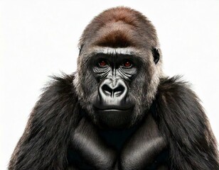 Obraz premium Young Silverback Gorilla in front of a white background 