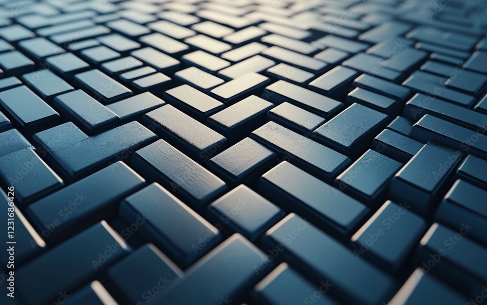 Poster Abstract metallic blocks texture background.