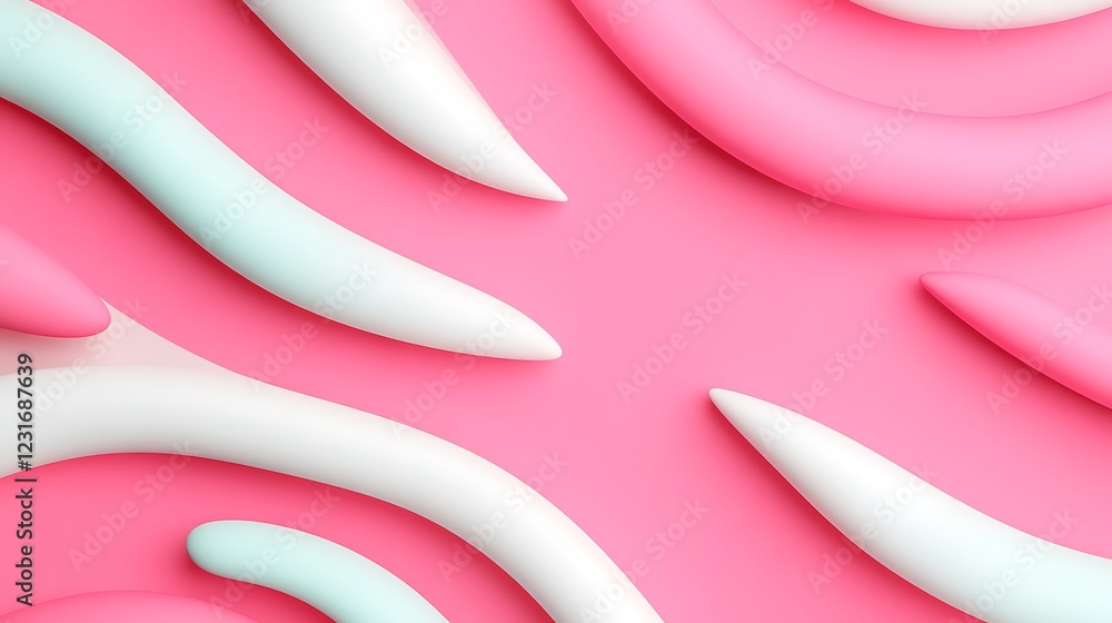 Poster colorful fluid shapes on a pink background creating a modern and artistic abstract composition in gr