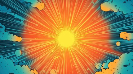 Radiant Sunburst Sky Burst Background Illustration
