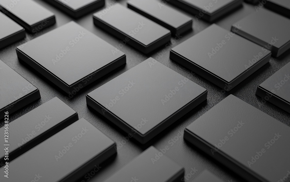 Poster Abstract dark gray square pattern background.