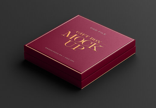 Premium Gift Box Packaging Mockup for Product Packaging and Retail Branding
