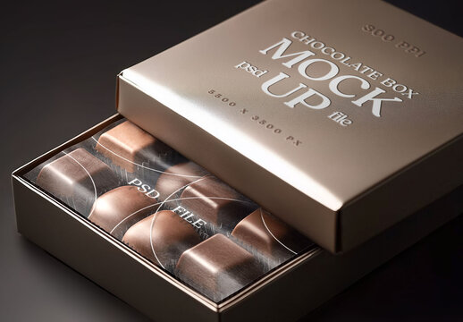 Premium Chocolate Box Packaging Mockup for Design and Branding Projects