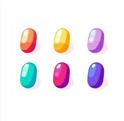 Colorful and Vibrant Capsules Displayed on a Bright Background Perfect for Pharmacy, Health, and Wellness Themes in Creative Designs