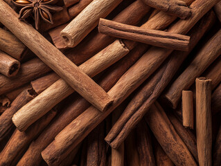 High-resolution macro capture of isolated cinnamon stick textures
