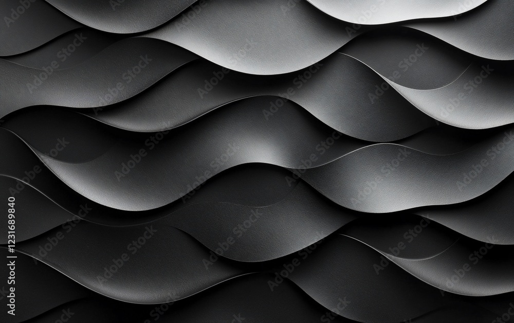 Aufkleber abstract dark gray wavy pattern background.