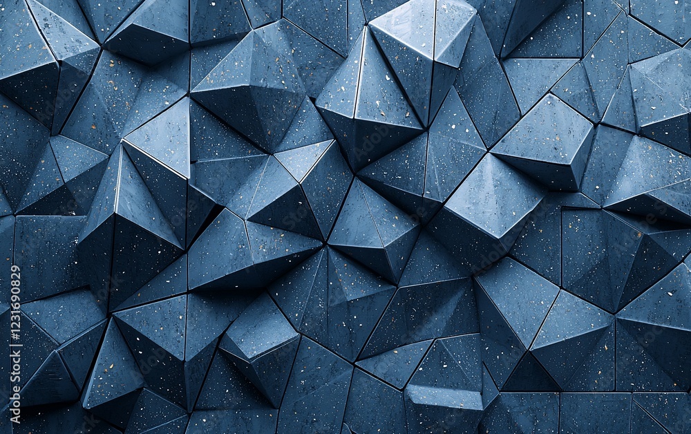 Poster abstract blue geometric triangular textured background.