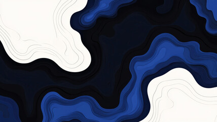 Abstract blue and white background with flowing shapes and lines, creating dynamic and modern design. contrast of colors evokes sense of depth and movement