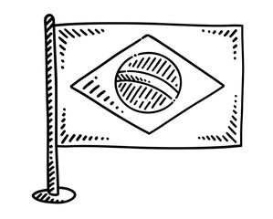 Simple Brazilian flag drawn in a childish way